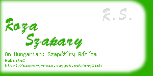 roza szapary business card